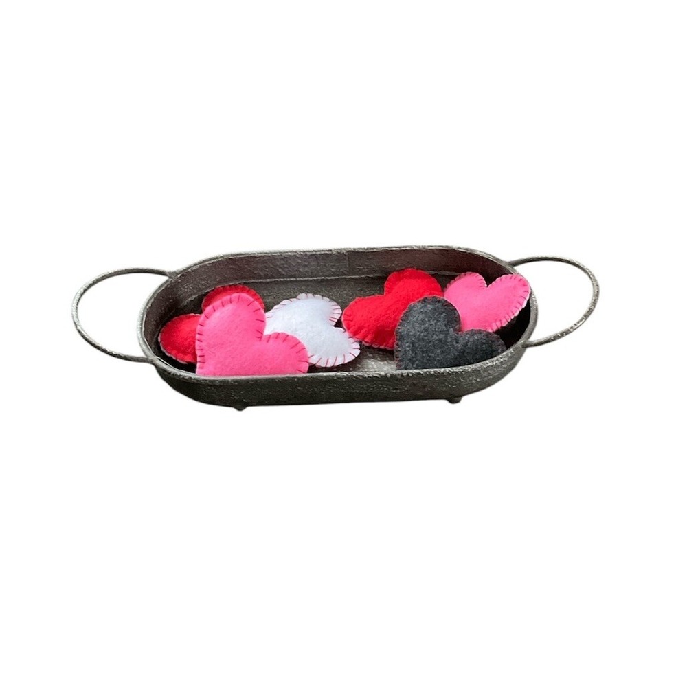 Heart Bowl Fillers Ornies Hand Crafted Felt Hearts Farmhouse Decor Valentines
